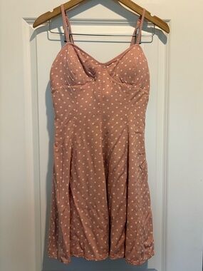 American Eagle Blush Pink Fit and Flare Skater Dress